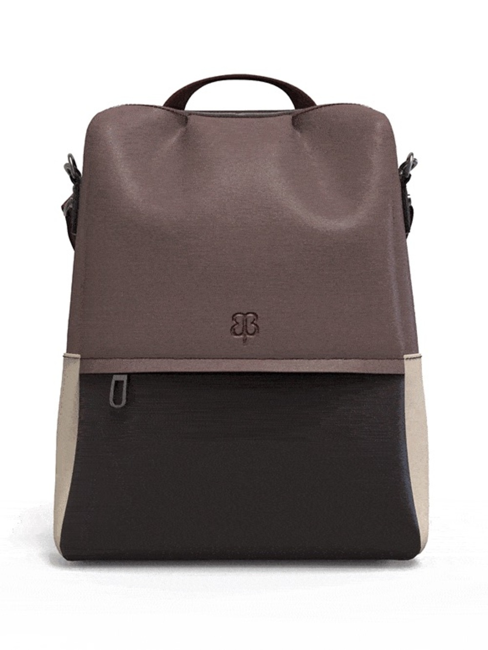 Betabrand Trilogy Backpack Tote in Taupe